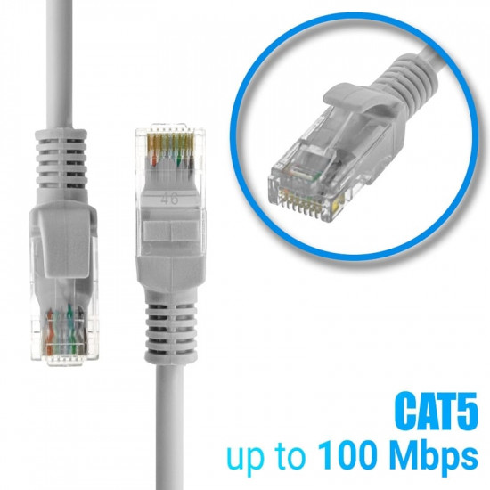 Καλώδιο Ethernet 0.5m CAT 5E Γκρι