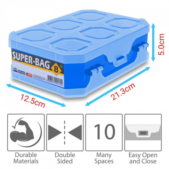 Κασετίνα Οργάνωσης Dual Side 10 Θέσεων μπλε medium