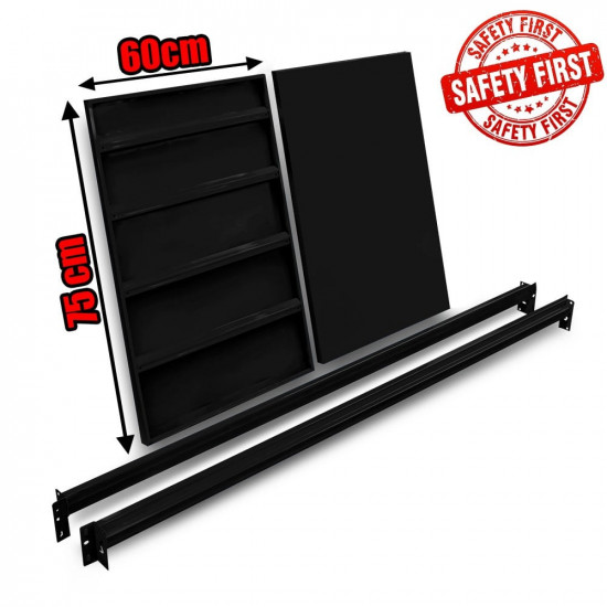 Μονό Ράφι Βαρέως Τύπου 150x60 Μαύρο