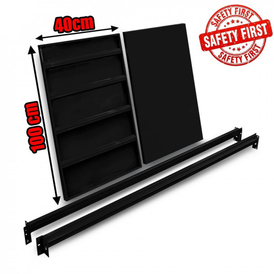 Μονό Ράφι Βαρέως Τύπου 200x40 Μαύρο