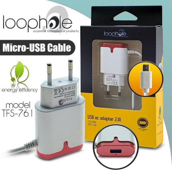 LOOPHOLE AC Adapter Micro-B RED