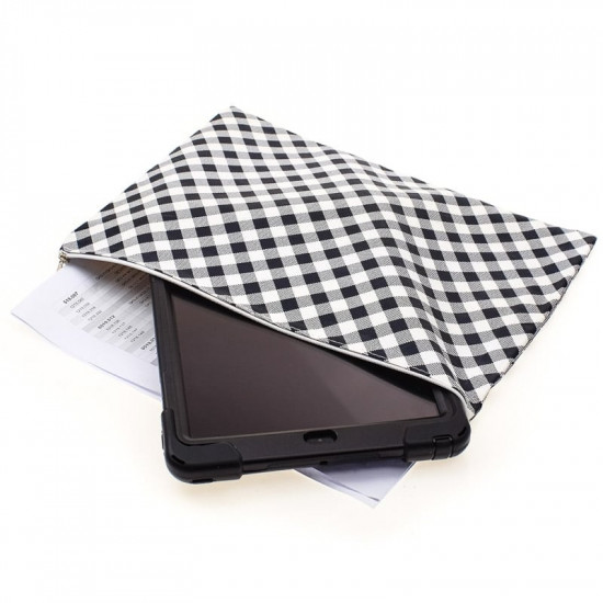 Φάκελος Εγγράφων Δερματίνη με Φερμουάρ Square Motif