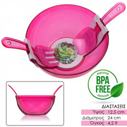 Σετ Σαλάτας 3τμχ Ροζ