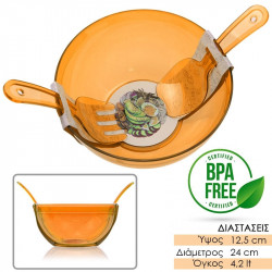 Σετ Σαλάτας 3τμχ Πορτοκαλί