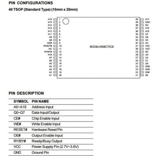 MACRONIX 29LV008CBTC-70G