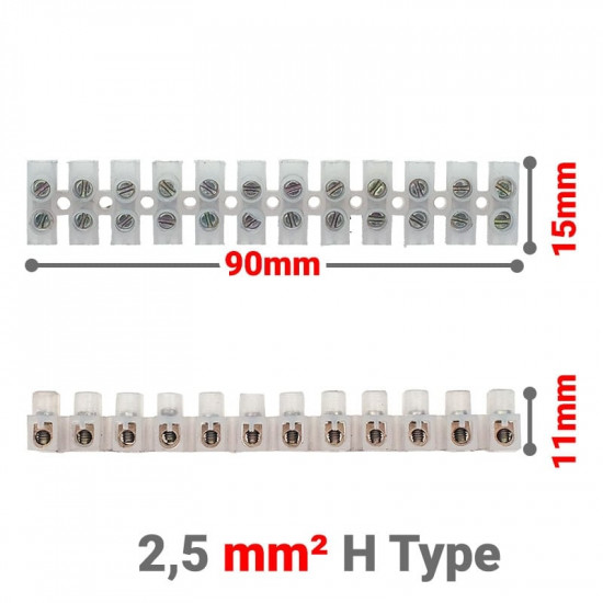 Κλέμμες Σειρά 12 Θέσεων 2,5mm² H Type