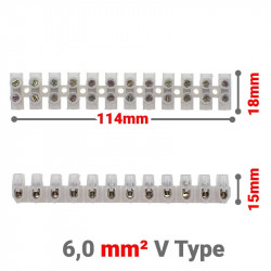 Κλέμμες Σειρά 12 Θέσεων 6mm² V Type