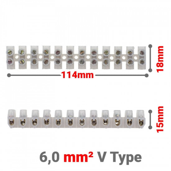 Κλέμμες Σειρά 12 Θέσεων 6mm² V Type