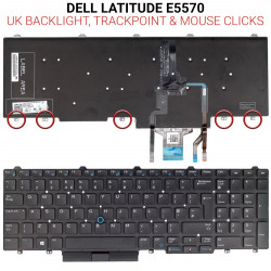 Πληκτρολόγιο DELL LATITUDE E5570 UK BL+POINTER