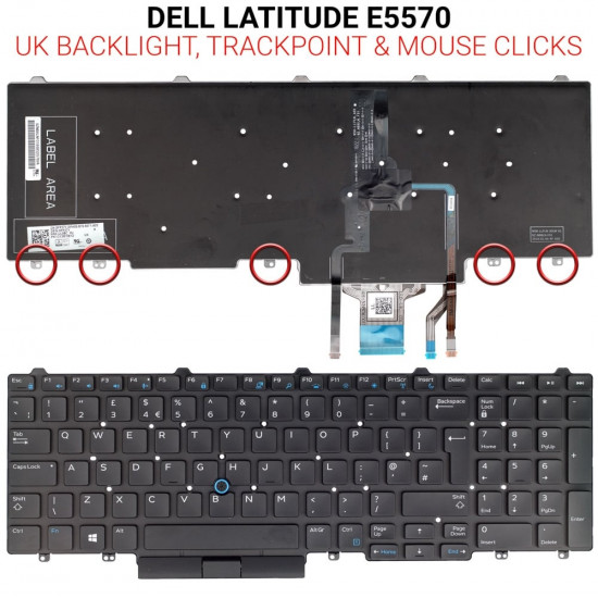Πληκτρολόγιο DELL LATITUDE E5570 UK BL+POINTER