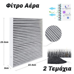2 Τεμάχια Φίλτρο Αέρα (23.2x22.4x3cm)