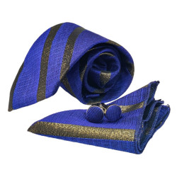 Σετ Γραβάτα με Ποσέτ Golden Blue