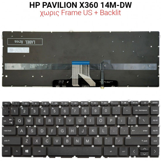 Πληκτρολόγιο HP PAVILION X360 14M-DW NO FRAME US + BACKLIT