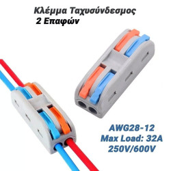 Κλέμμα Ταχυσύνδεσμος 2 Επαφών 0.08-2.5mm