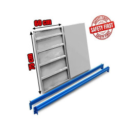 Μονό Ράφι Βαρέως Τύπου 150x60 Λευκό-Μπλε