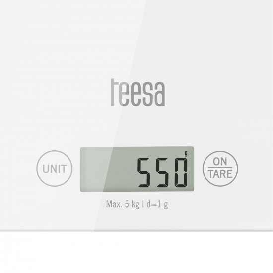 Ζυγαριά Κουζίνας Λευκή με Γυαλί TEESA