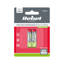 Επαναφορτιζόμενες μπαταρίες AAA 400mAh Li-ion 1.5V (2 τμχ)