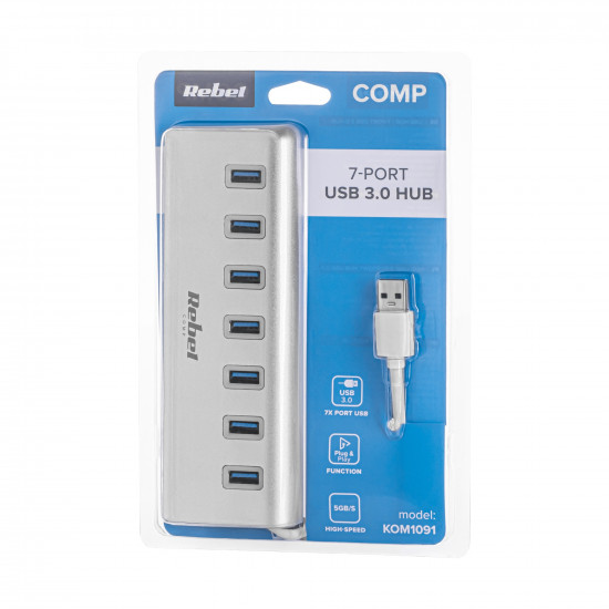 Hub 7 Θυρών USB 3.0 με σύνδεση USB-A Rebel