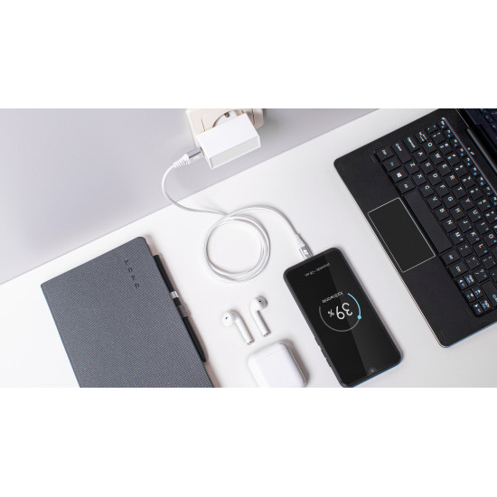 Καλώδιο USB A - USB C 1m Rebel λευκό