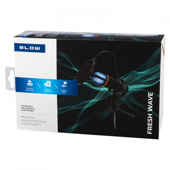 Μικρόφωνο studio με τρίποδο BLOW Fresh Wave LED