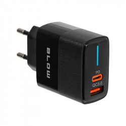 Φορτιστής με υποδοχή USB & USB-C με QC+PD 20W BLOW