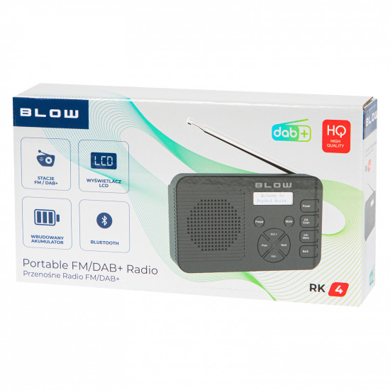 Φορητό ραδιόφωνο κουζίνας FM/DAB+ BLOW RK4 με bluetooth μαύρο
