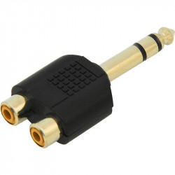 Αντάπτορας 6.35mm Stereo - 2x RCA M/F Επιχρυσωμένος
