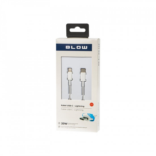 Καλώδιο USB C - LIGHTNING 1m QC 20W λευκό BLOW