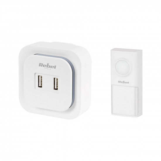 Ασύρματο κουδούνι 230V (36 μελωδίες, 2 υποδοχές USB) REBEL