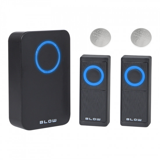 Ασύρματο Κουδούνι 1 προς 2 DPB-21 BLOW μαύρο