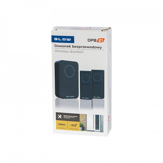 Ασύρματο Κουδούνι 1 προς 2 DPB-21 BLOW μαύρο