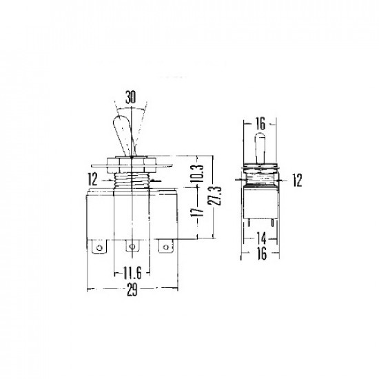 Διακόπτης ON-ON 125V 3A