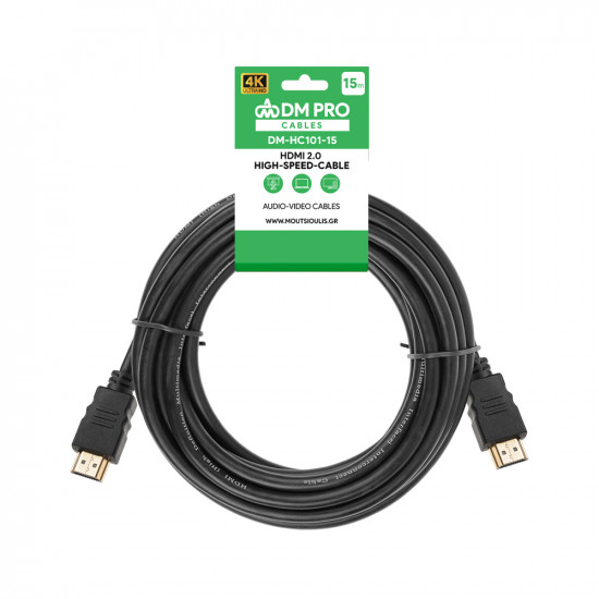 Καλώδιο HDMI 2.0 15m 4K μαύρο DM PRO