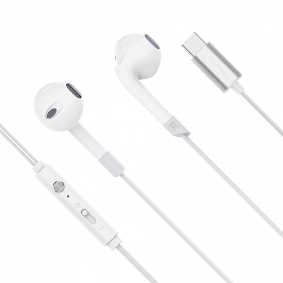 Ακουστικά in-ear USB-C με μικρόφωνο Kruger&Matz C2 λευκά