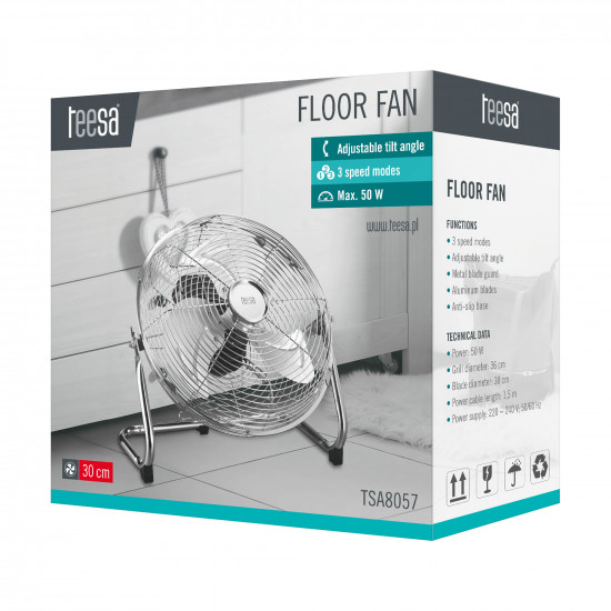 Ανεμιστήρας δαπέδου 30cm 50W Teesa TSA8057
