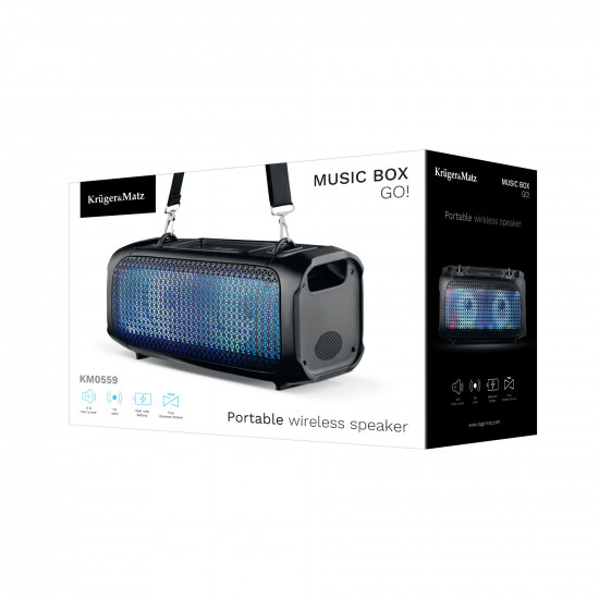 Φορητό ασύρματο ηχείο Kruger&Matz Music Box GO! με μικρόφωνο και τηλεχειριστήριο