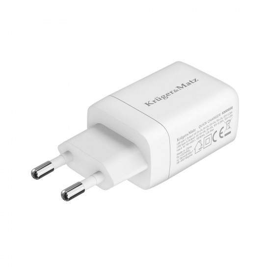 Φορτιστής USB A - USB C 45W με λειτουργία Power Delivery και Quick Charge Kruger&Matz GAN