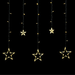 Χριστουγεννιάτικα διακοσμητικά αστέρια κρεμαστά φωτιζόμενα 2x 1m, θερμό λευκό Rebel