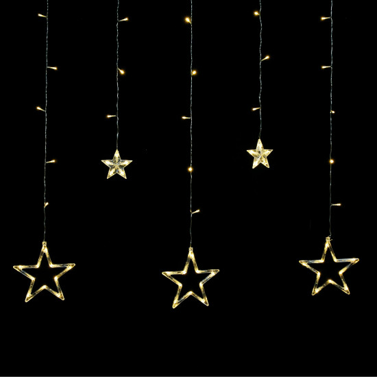 Χριστουγεννιάτικα διακοσμητικά αστέρια κρεμαστά φωτιζόμενα 2x 1m, θερμό λευκό Rebel