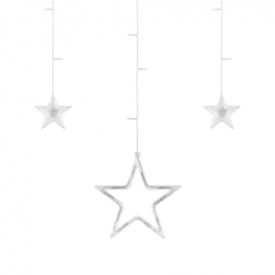 Χριστουγεννιάτικα διακοσμητικά αστέρια κρεμαστά φωτιζόμενα 2x 1m, θερμό λευκό Rebel