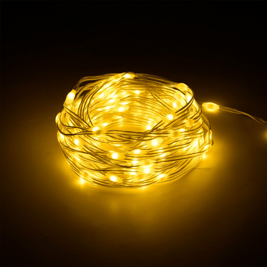 Χριστουγεννιάτικο φωτάκια USB 10m με αλλαγή λειτουργίας φωτισμού θερμό λευκό Rebel