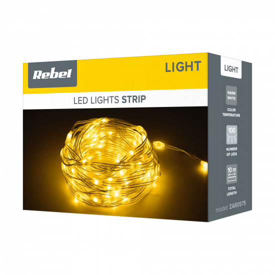 Χριστουγεννιάτικο φωτάκια USB 10m με αλλαγή λειτουργίας φωτισμού θερμό λευκό Rebel