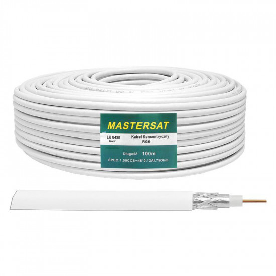 Kαλώδιο RG6 CCS 48x coaxial oμοαξονικό 100m Mastersat