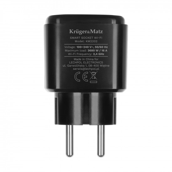 Μονόπριζο WiFi Kruger&Matz Connect P4 μαύρo Tuya