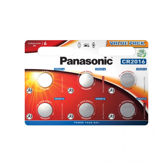 Panasonic CR2016 μπαταρίες λιθίου 3V 6τμχ