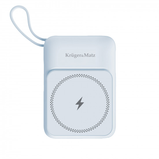 Powerbank 10000mAh wireless με USB/USB-C/Lightning Mag Safe Kruger&Matz γαλάζιο
