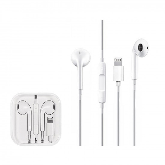 Ακουστικά ενσύρματα με υποδοχή Lightning & μικρόφωνο GSM1036 λευκά