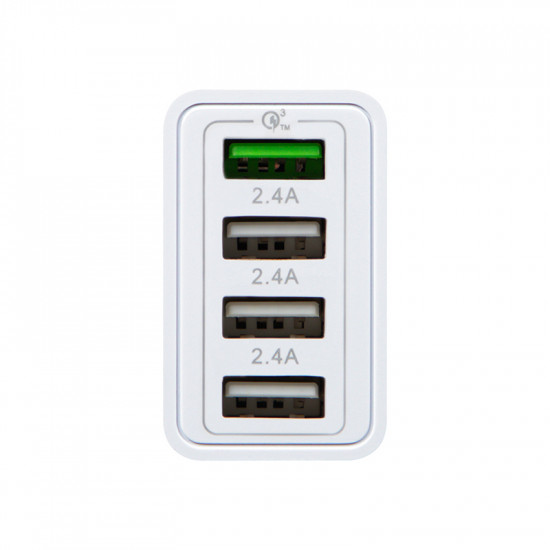 Φορτιστής 30W με 3x USB-A + USB-A QC Blow λευκός