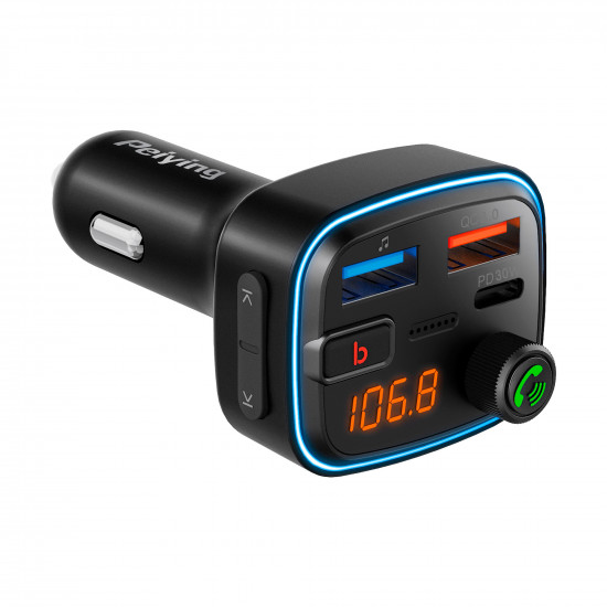 Πομπός FM αυτοκινήτου με λειτουργία Bluetooth (2xUSB-A και 1xUSB-C 30W PD) Peiying