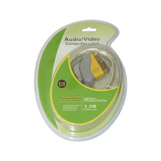 DM καλώδιο SCART σε 2x RCA + 1x S-Video M/M/M SC1312 1.5m